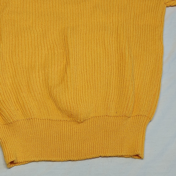 NWT Fox Vintage Yellow Crew Neck Mens Knit Sweater, Medium - Picture 4 of 10